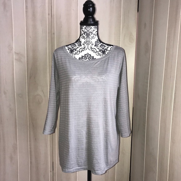 Old Navy Tops - 🍁 Old Navy Gray Metallic Striped Top Plus Size 1X